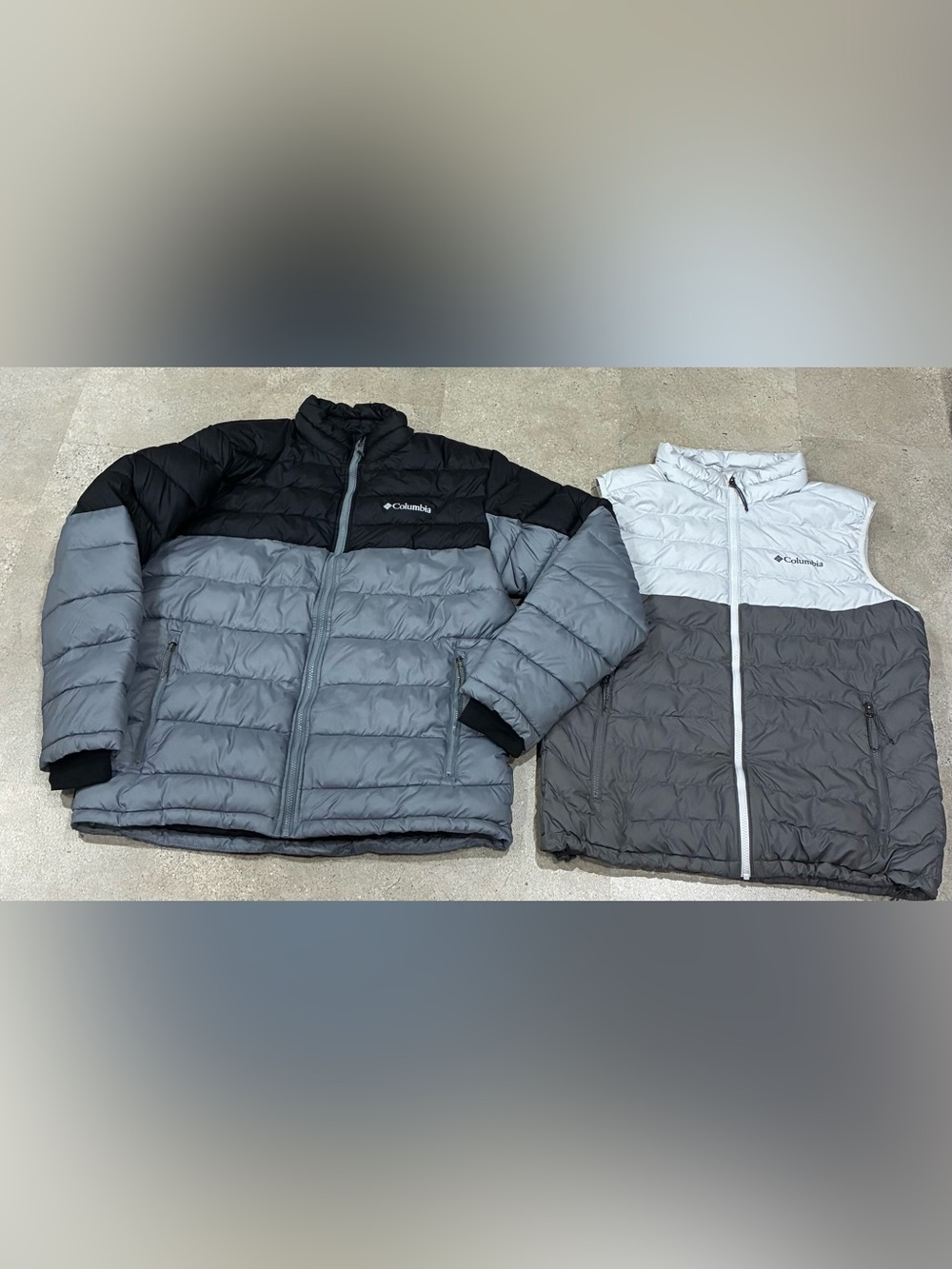 Mens COLUMBIA Puffer Winter Coat & Vest, sz Large